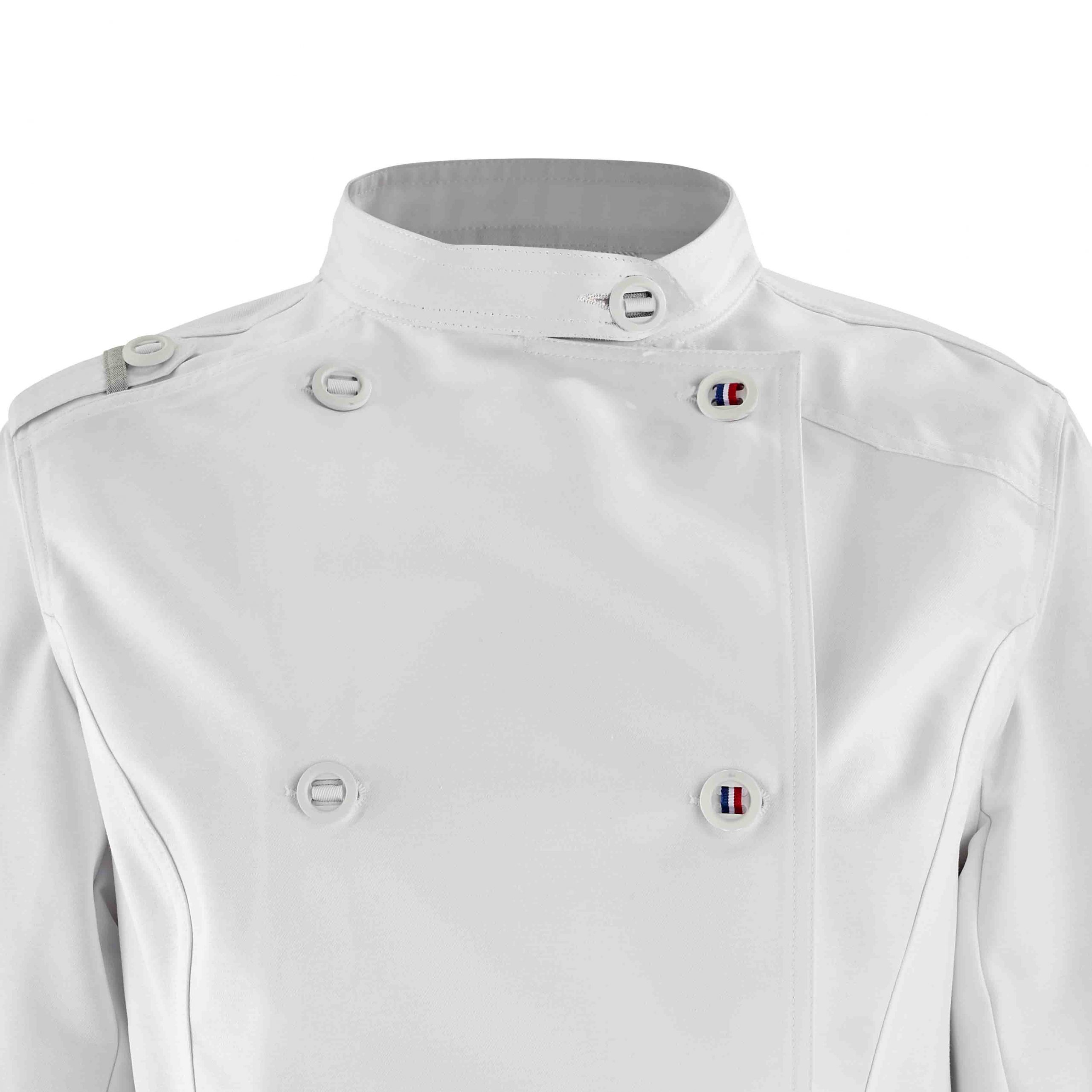 Zoom col Veste CANOPEE femme blanche.