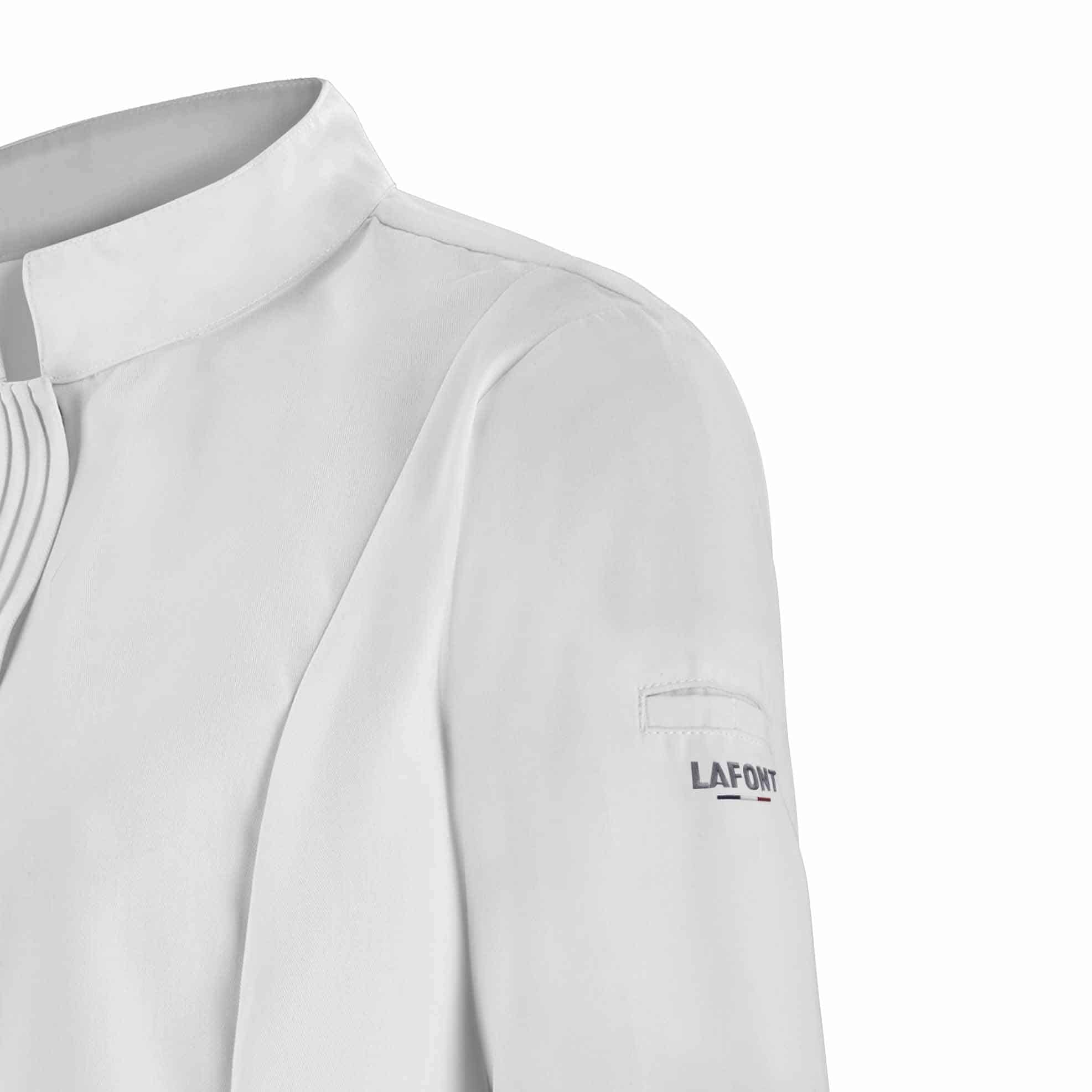Zoom sur la poche stylo Veste CRISTAL femme blanche.
