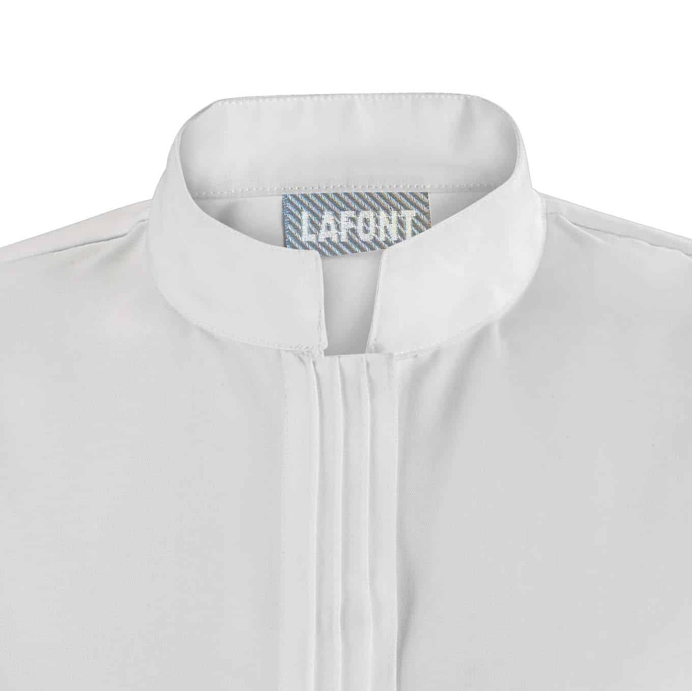 Zoom sur le col de la Veste CRISTAL femme blanche.
