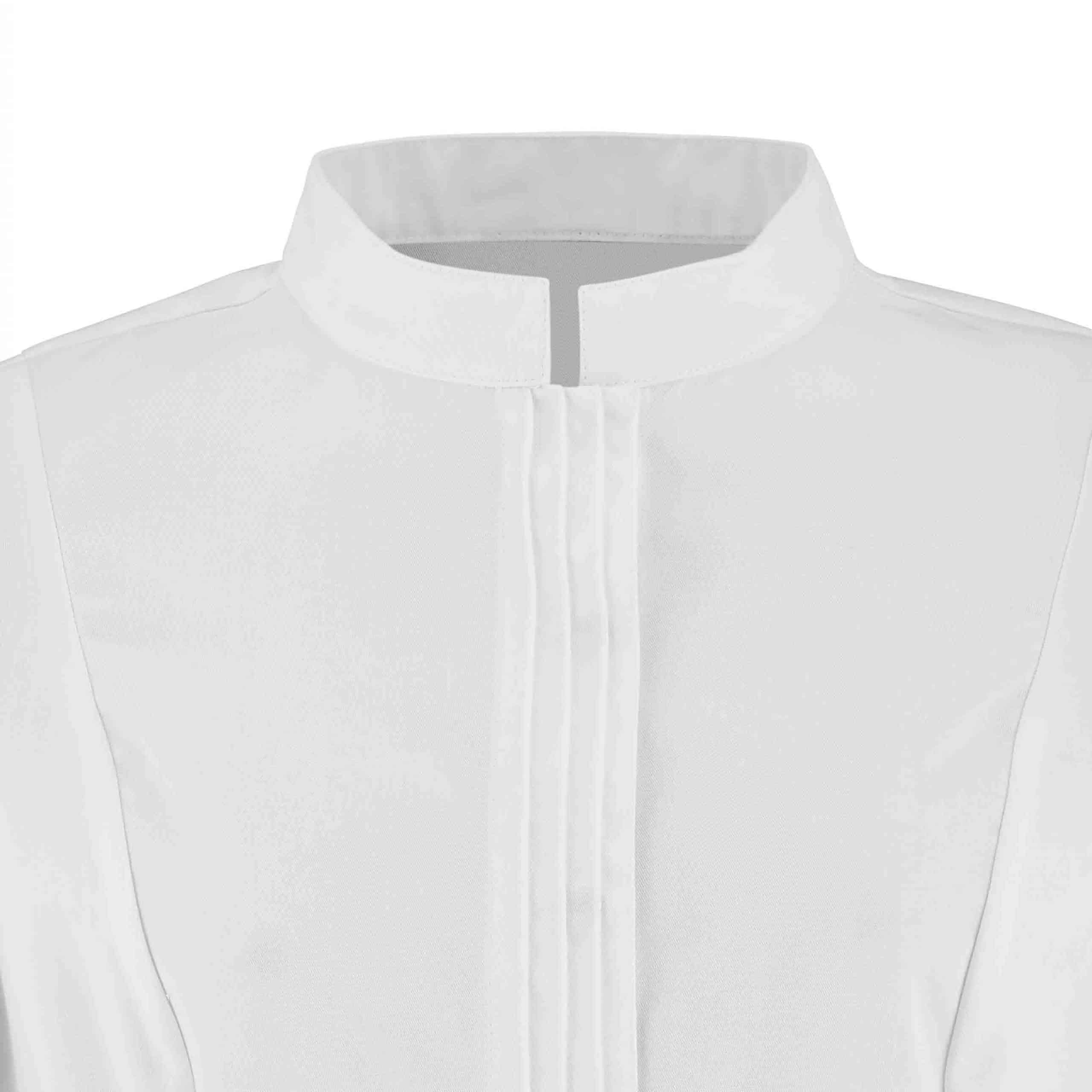 Zoom col Veste CRISTAL manches courtes femme blanche.