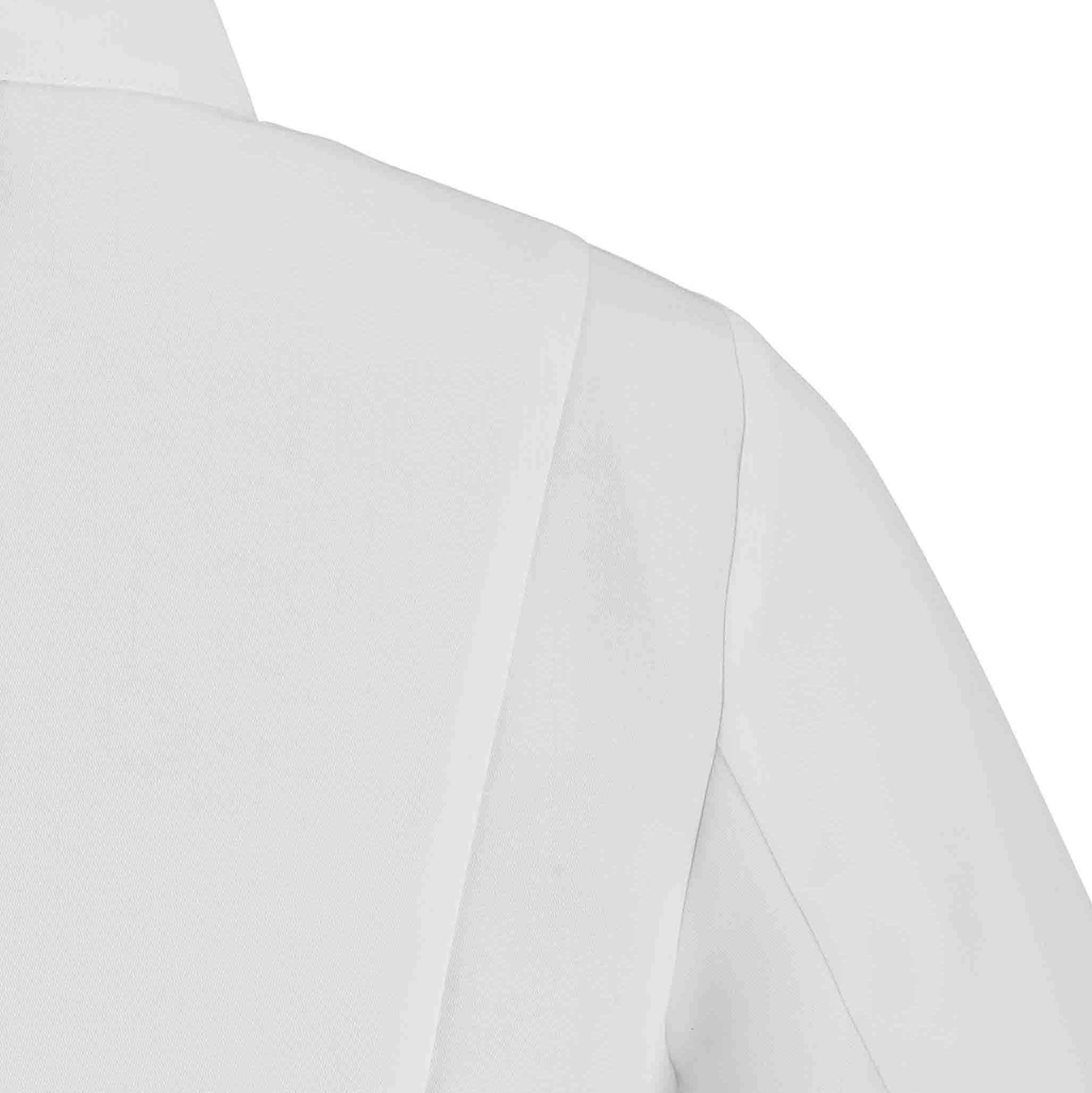 Zoom épaule Veste CRISTAL manches courtes femme blanche.