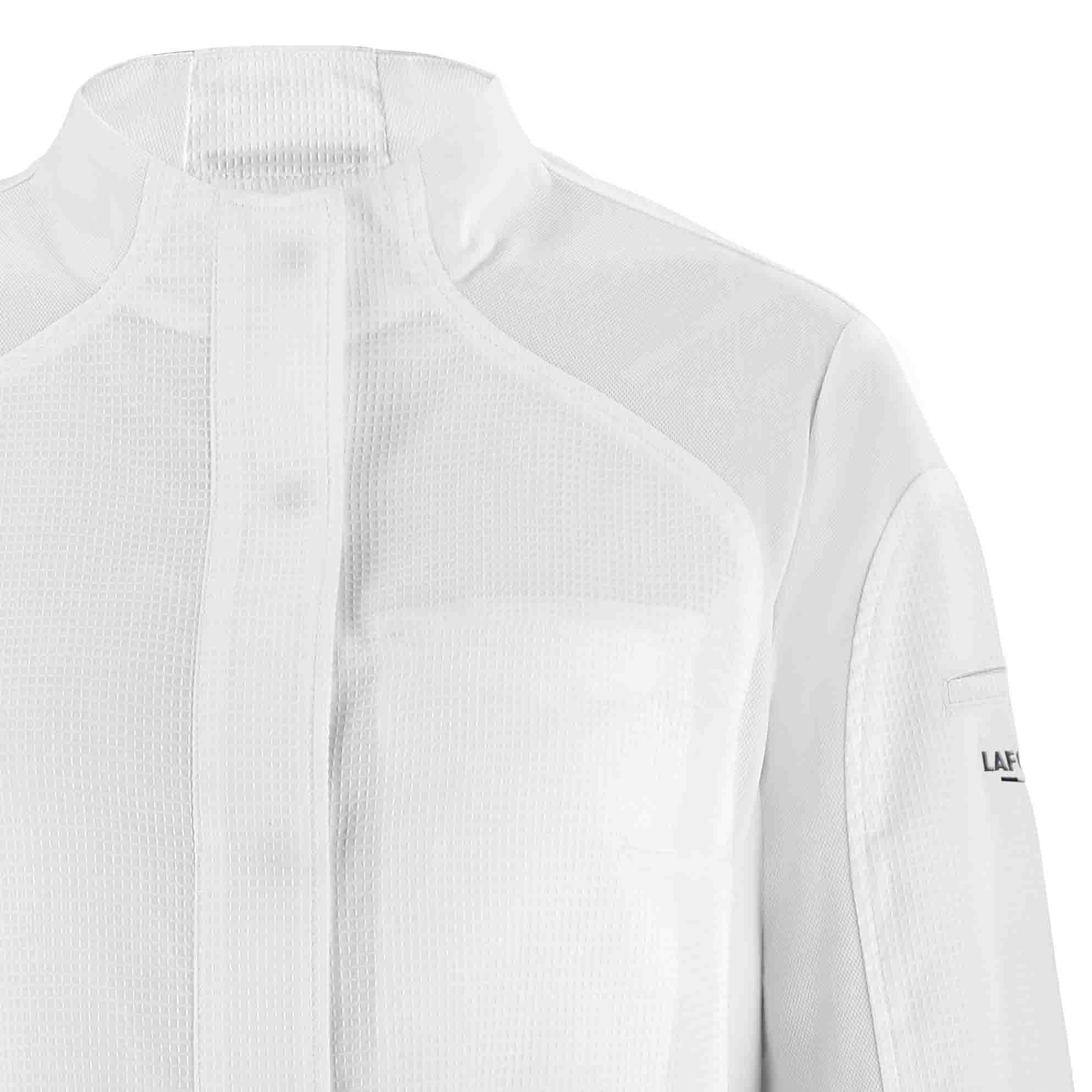 Zoom col Veste EMULSION femme blanche.