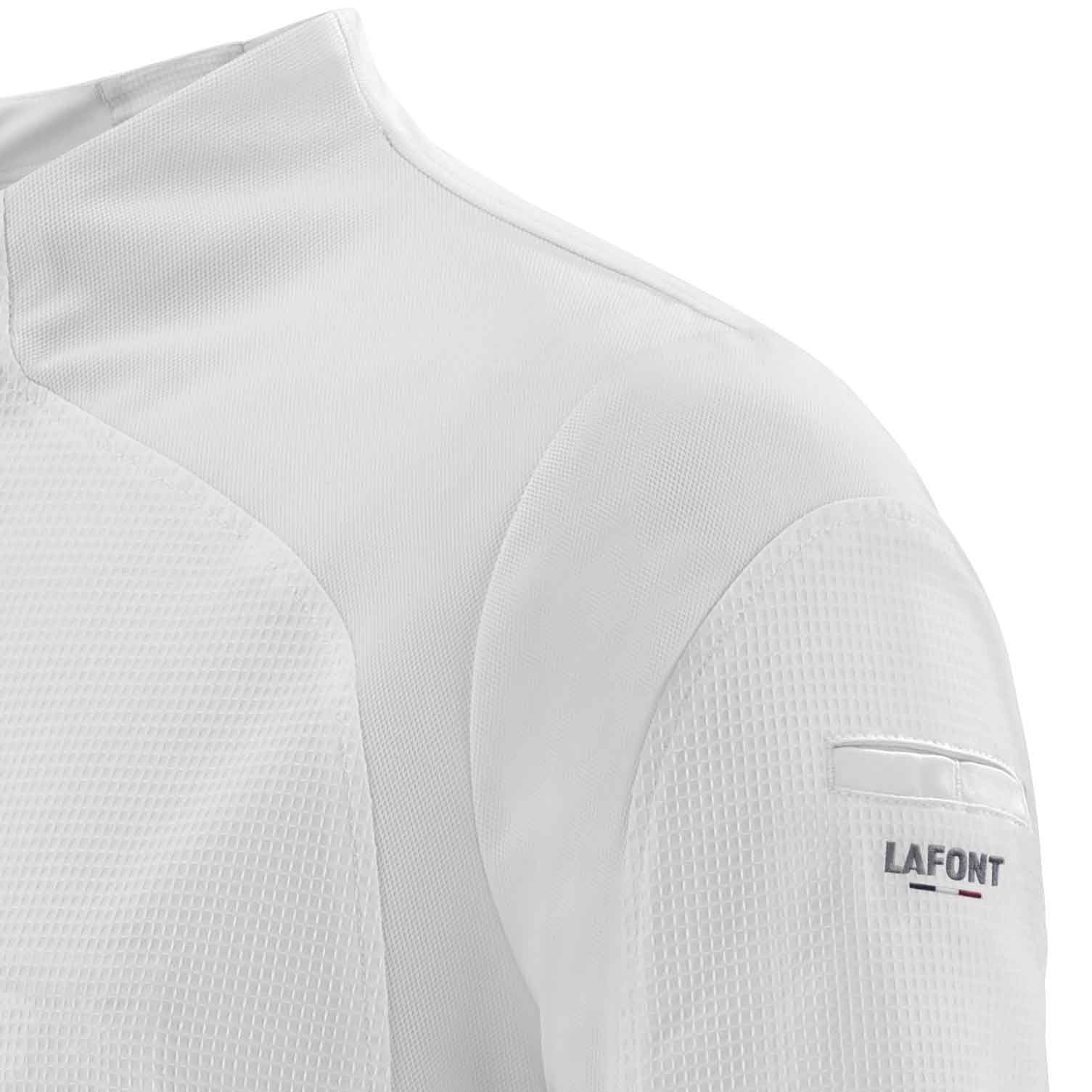 Zoom épaule Veste FRENESIE homme blanche.