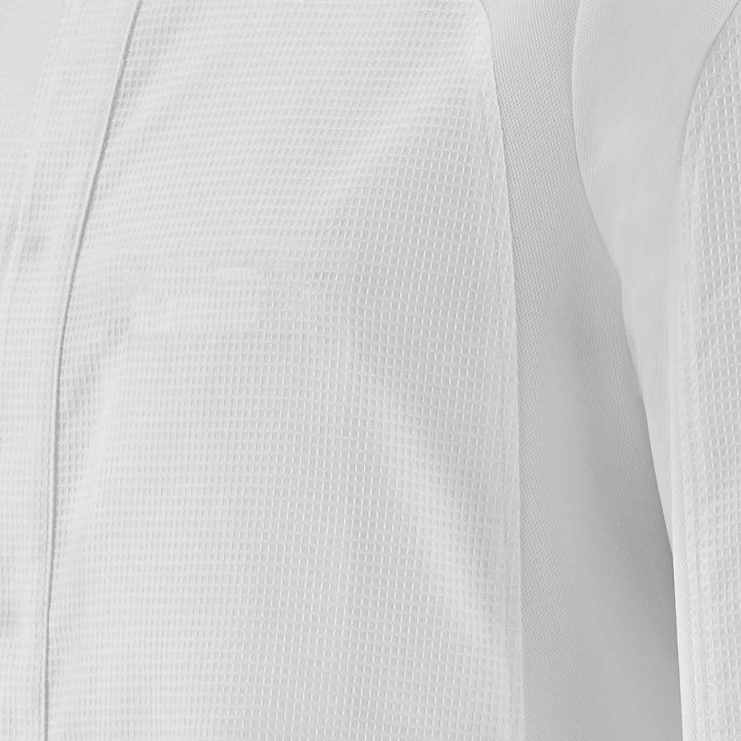 Zoom poitrine Veste FRENESIE homme blanche.
