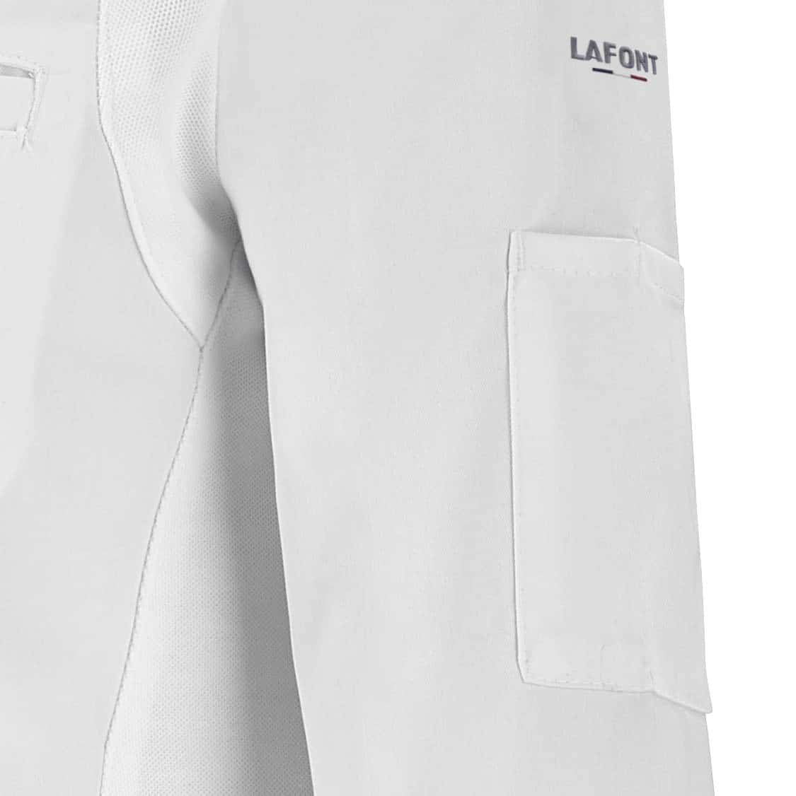 Zoom manche de la veste de cuisine Pepper blanche