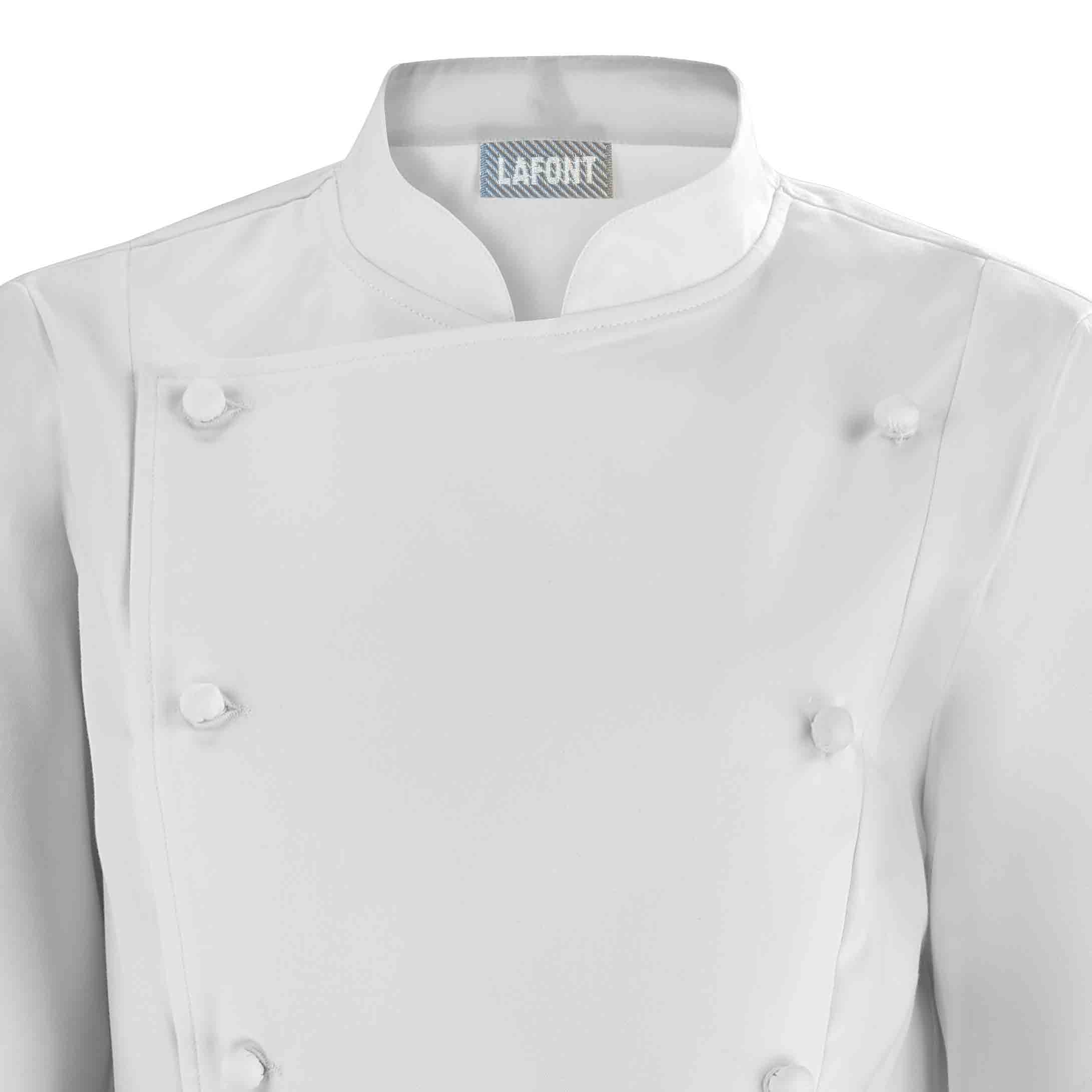 Zoom col Veste PLATINE femme blanche.