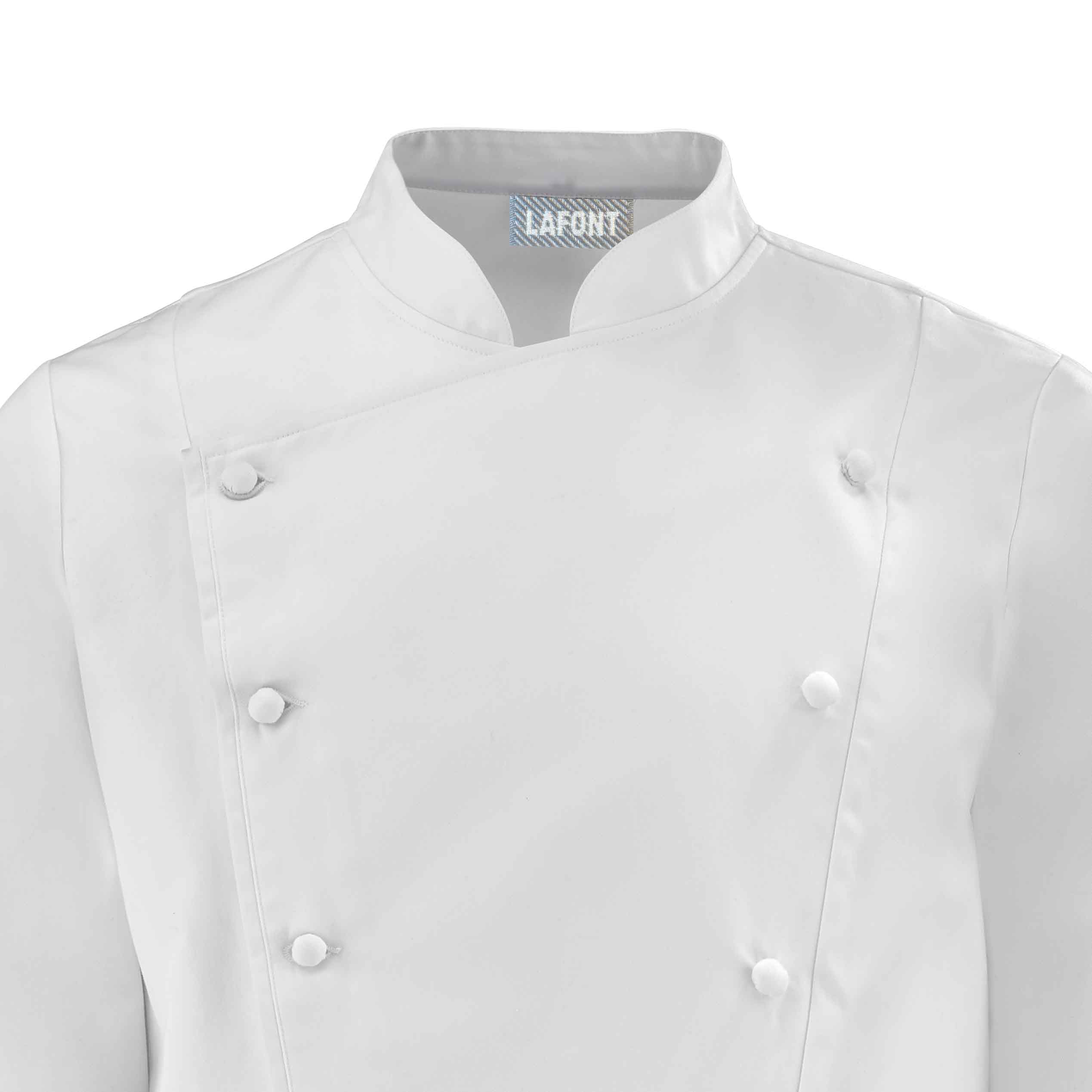Zoom col Veste PLATINE homme blanche.