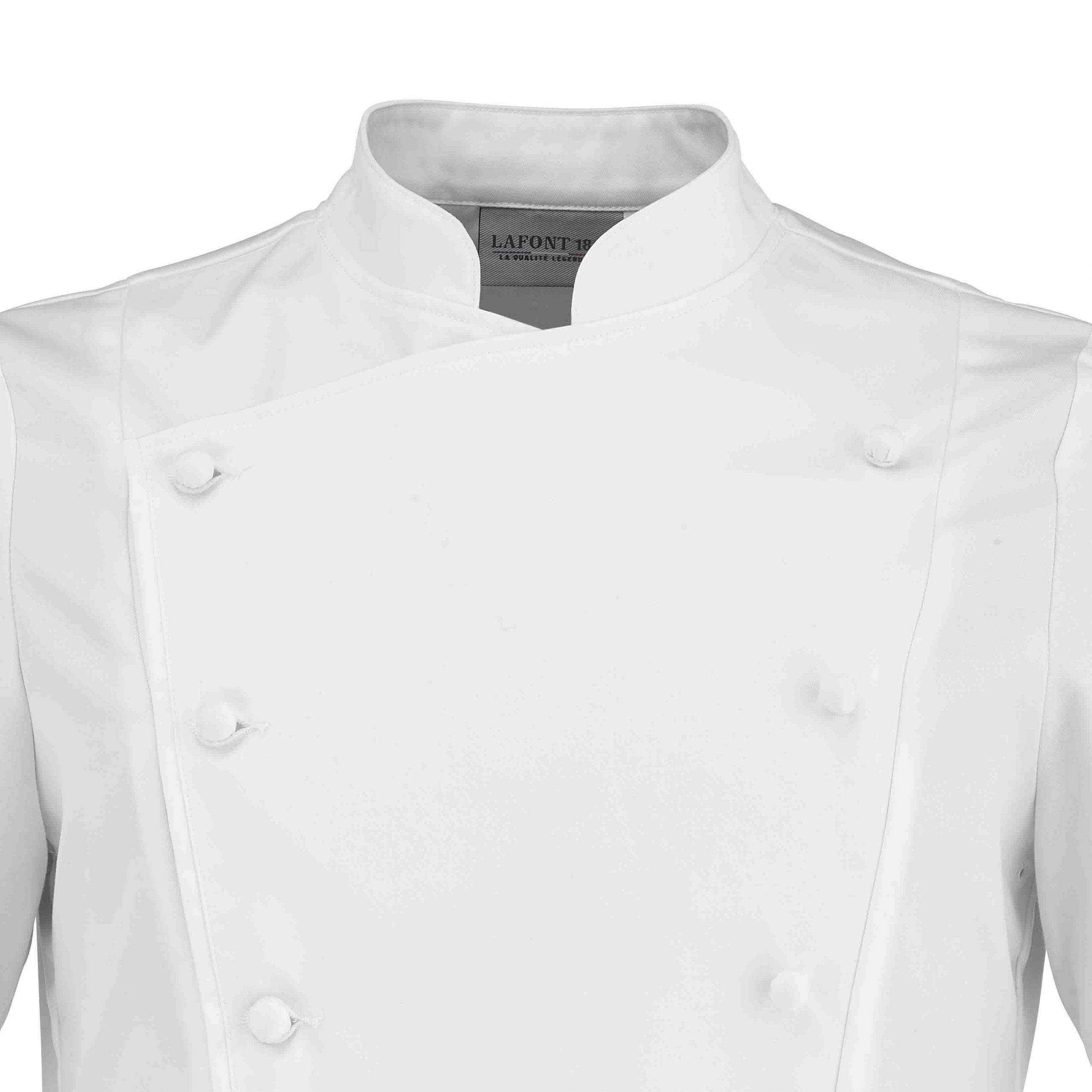 Zoom col Veste PLATINE homme blanche.