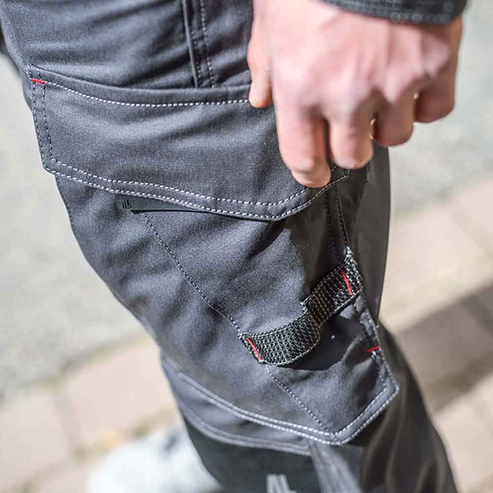 Zoom sangle Pantalon RULER PI homme charcoal noir.